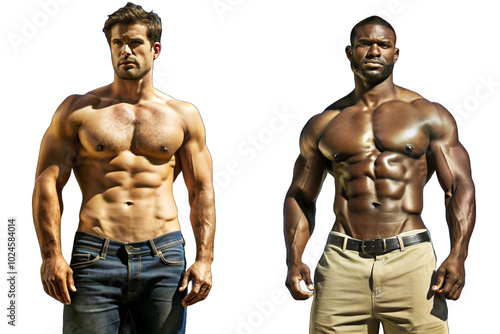 Comparison of Athletic and Muscular Male Physiques Side by Side