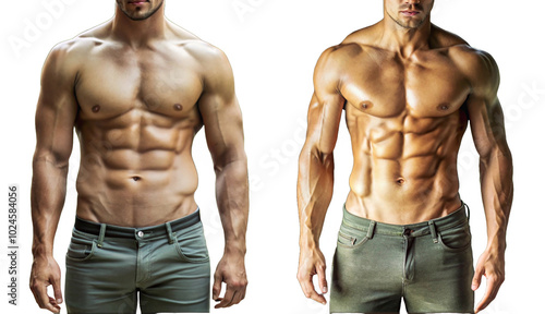 Male Fitness Model Showcasing Muscular Physique and Defined Abs for Health and Fitness Inspiration