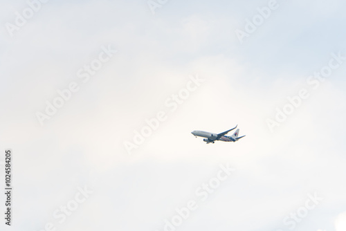 Airplane flying in the sky