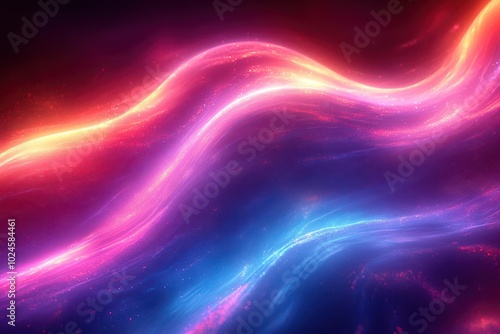 vibrant neon wave abstract electric blue and purple hues dynamic flowing lines retrofuturistic cyberpunk aesthetic digital art background