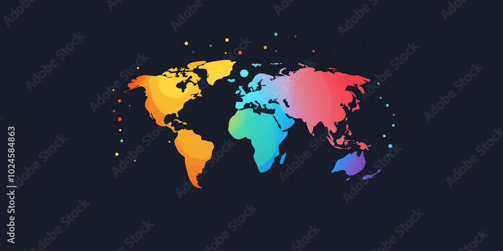 Fototapeta premium World map. vector illustration of Earth. Planet image, flat background. environmental friendly, colorful image. representation icon logo.. America, Asia, Africa, Europe, Asia, Australia. travel guide