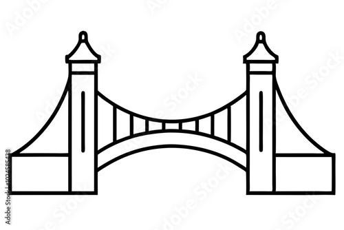 Bridge Silhouette | vector silhouette illustration on white background