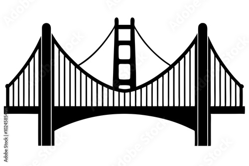 Bridge Silhouette | vector silhouette illustration on white background