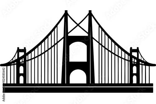 Bridge Silhouette | vector silhouette illustration on white background