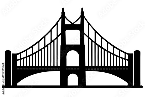 Bridge Silhouette | vector silhouette illustration on white background