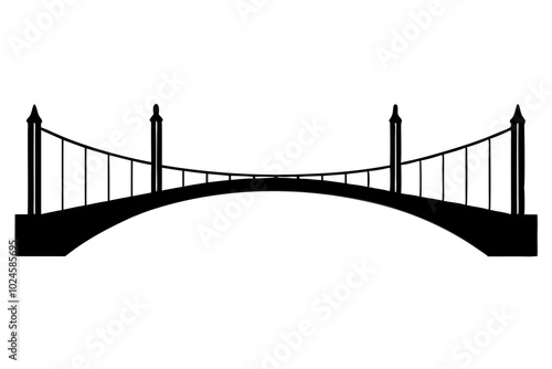 Bridge Silhouette | vector silhouette illustration on white background