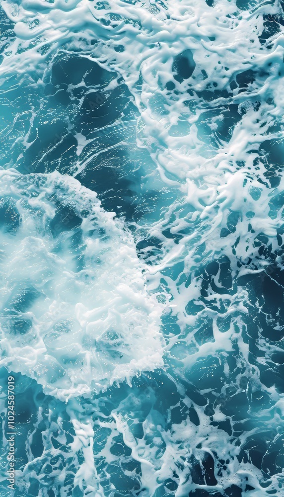 Obraz premium Abstract blue sea background created with oil paint, resembling a vibrant summer art