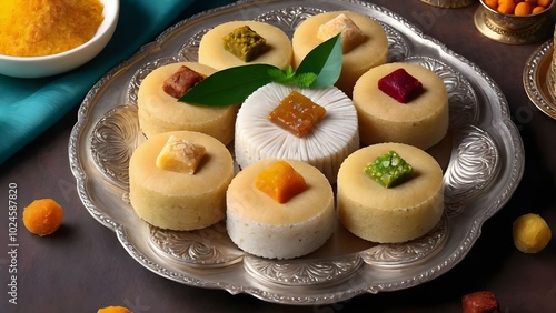 Diwali indian delicious mix sweet photo