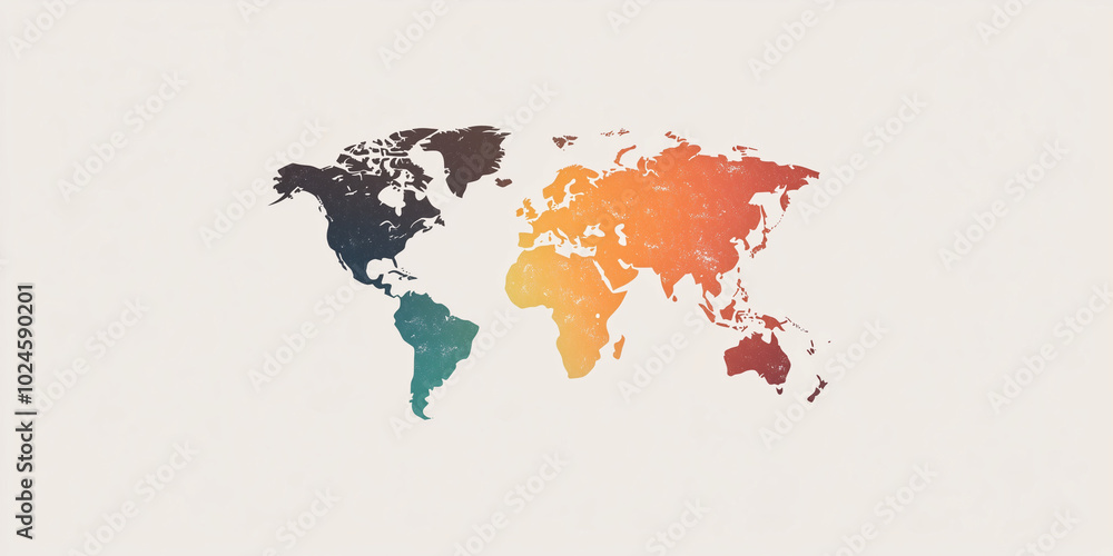 Obraz premium World map. vector illustration of Earth. Planet image, flat background. environmental friendly, colorful image. representation icon logo.. America, Asia, Africa, Europe, Asia, Australia. travel guide