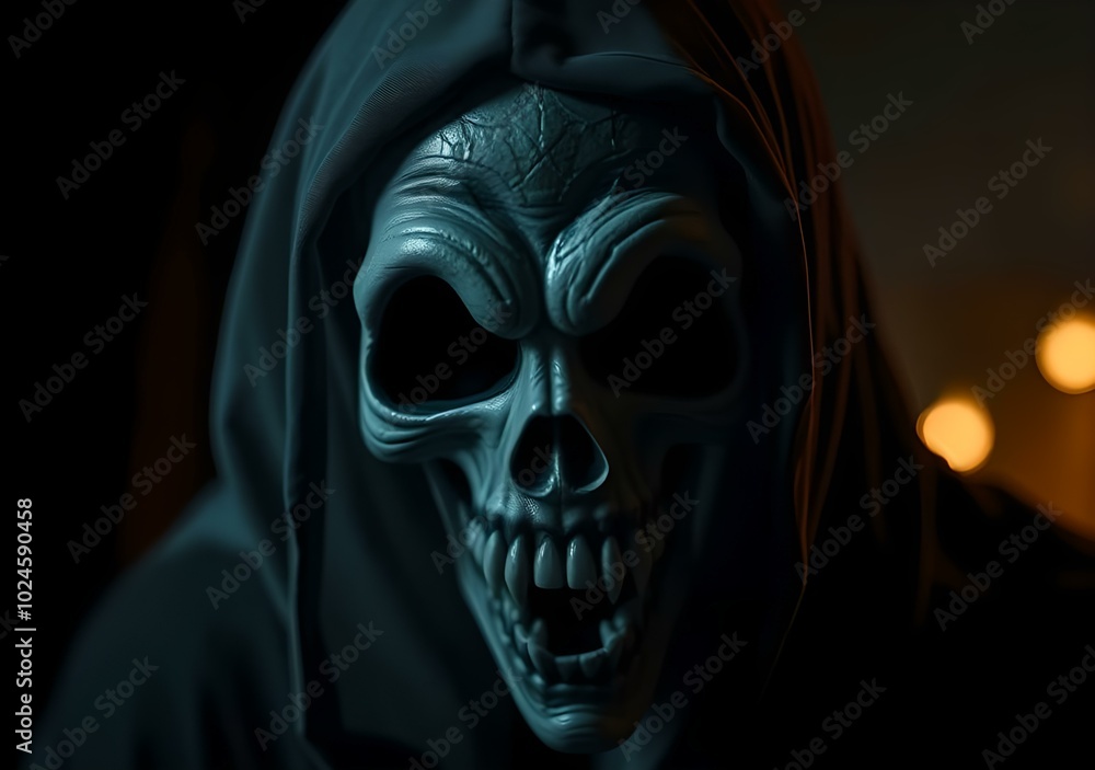 scary halloween mask close-up, halloween ghost costume scary halloween mask close-up, halloween ghost costume