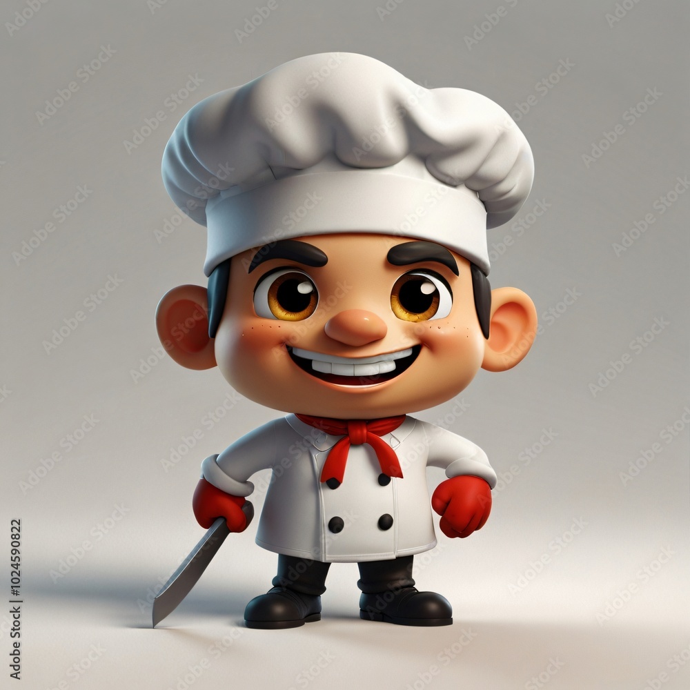 Cartoon chef character mascot on white Cartoon chef character mascot on white