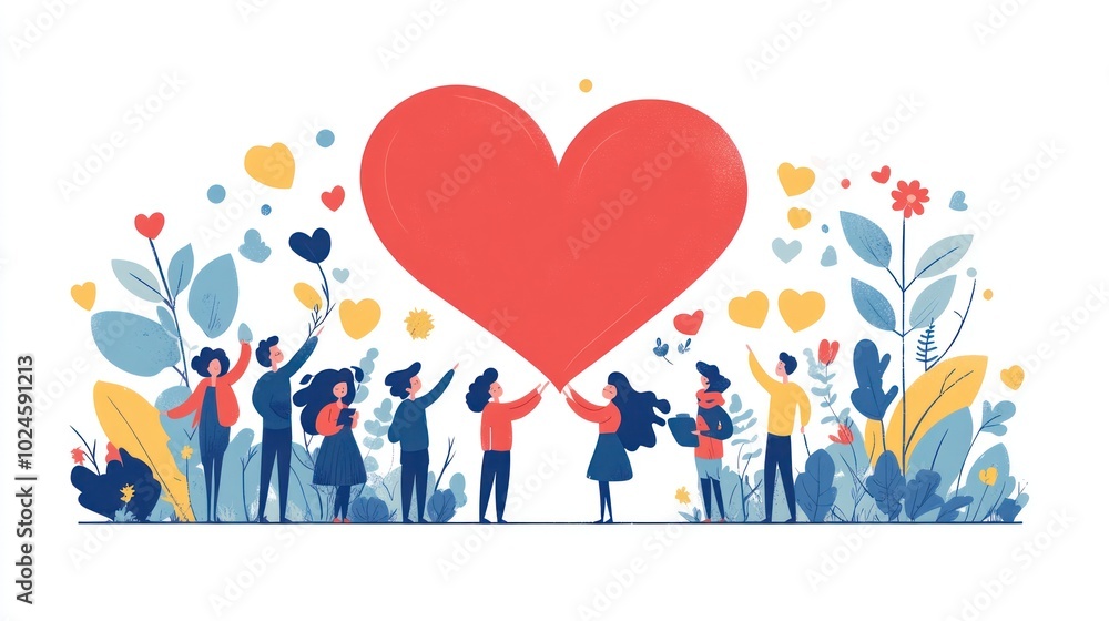 People Holding a Giant Heart People Holding a Giant Heart