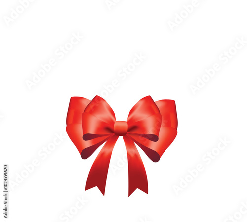 red bow isolated on white background