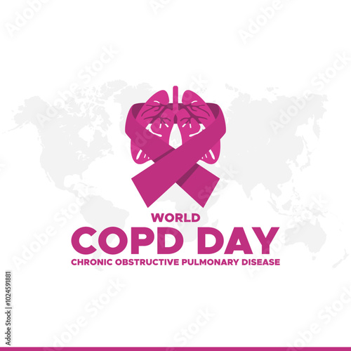 World Chronic Obstructive Pulmonary Disease Day or World COPD Day, greeting card, vector graphic, banner template.