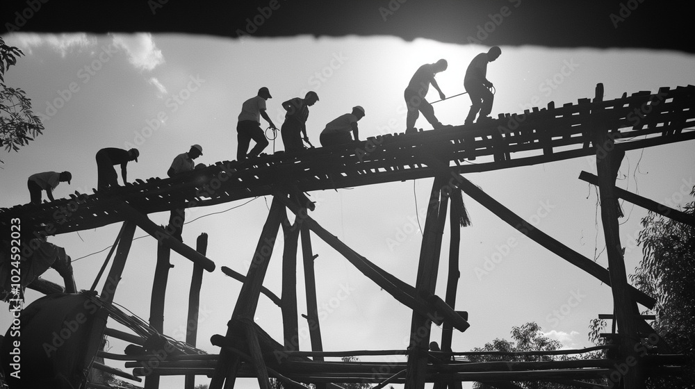 Bridge of Cooperation Workers building a bridge Bridge of Cooperation Workers building a bridge