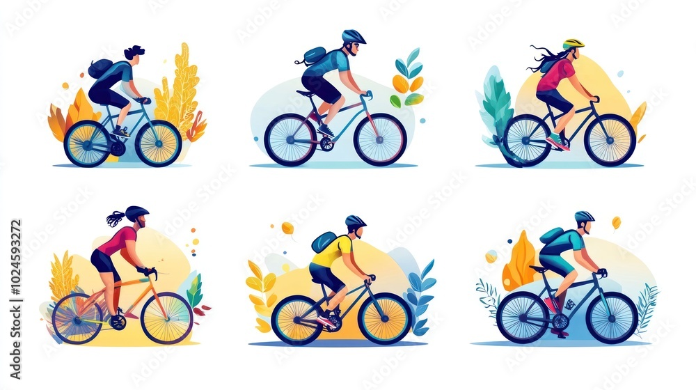 Naklejka premium Cycling Collection Illustration