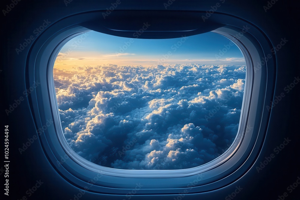 view of fluffy clouds from a plane window capturing the serene beauty of the sky above while evoking feelings of freedom and adventure view of fluffy clouds from a plane window capturing the serene beauty of the sky above while evoking feelings of freedom and adventure