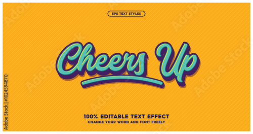 Cheers Up: Editable and stylish text effects. Perfect for adding a fun and dynamic touch to your designs.