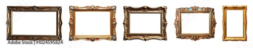 Set of Metal vintage frames with baroque patterns