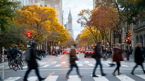 people walking in a city during nice weather day