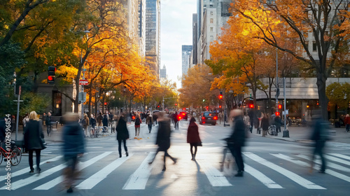 people walking in a city during nice weather day