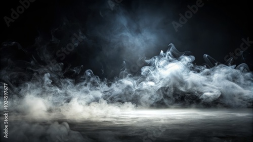 Dark Foggy Atmosphere with Smoke Effect for Spooky Backgrounds and Horror Themes