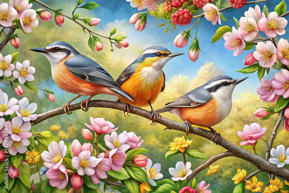 Nuthatches and Blossoms: Springtime Architecture in Nature's Design Nuthatches and Blossoms: Springtime Architecture in Nature's Design