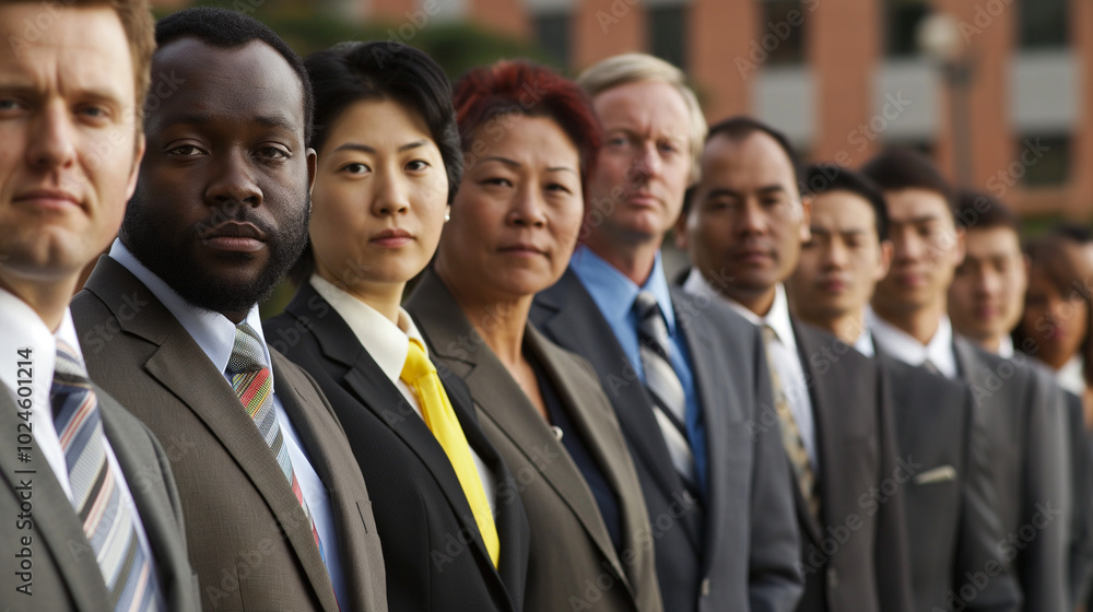A line of people each representing a nationality, multiple nationalities A line of people each representing a nationality, multiple nationalities