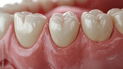 Close up of Healthy White Teeth and Gums Dental Hygiene Oral Care Smile Dentistry