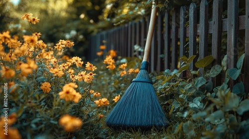 Wallpaper Mural Broom by the Garden Fence Torontodigital.ca