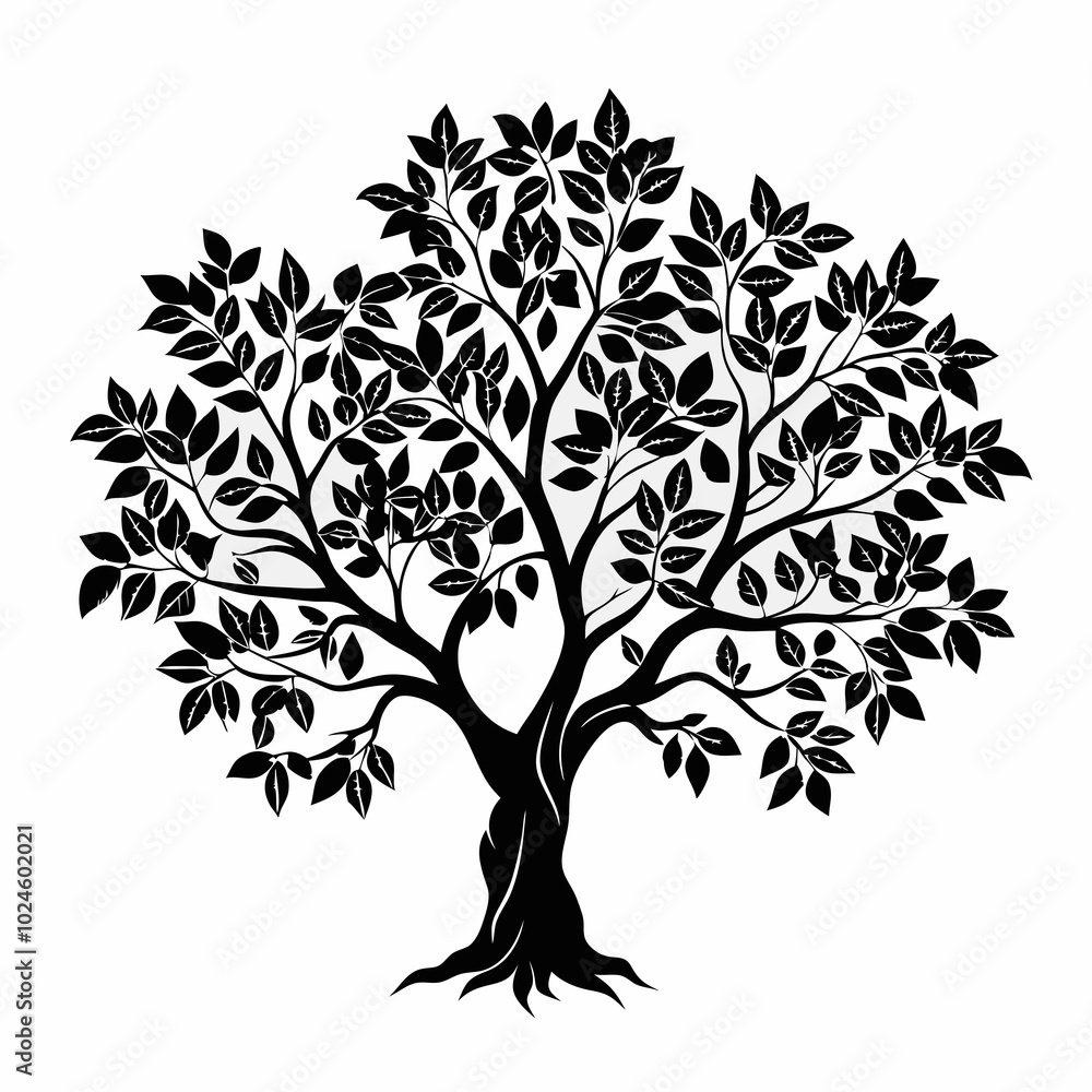 Obraz premium lignum-vitae-tree-silhouette