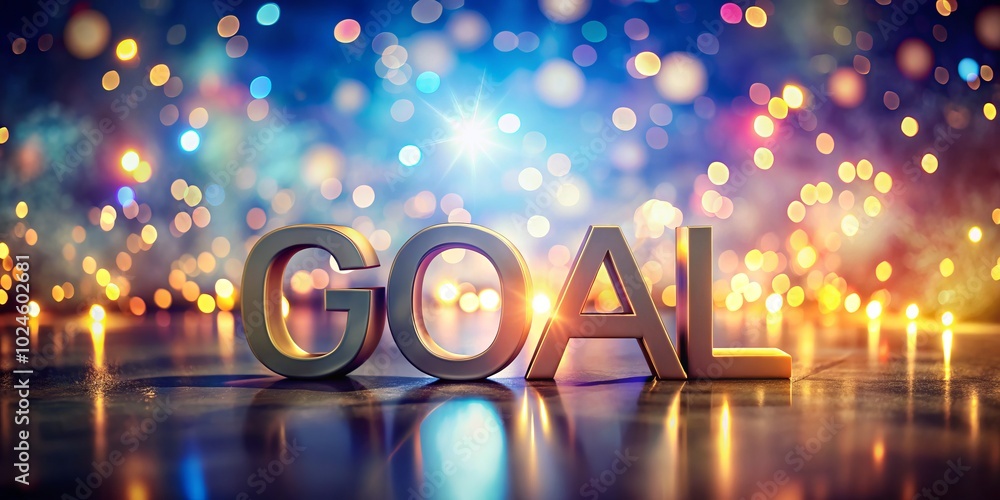 Glowing Text GOAL in Portrait Photography for Motivation and Inspiration Glowing Text GOAL in Portrait Photography for Motivation and Inspiration