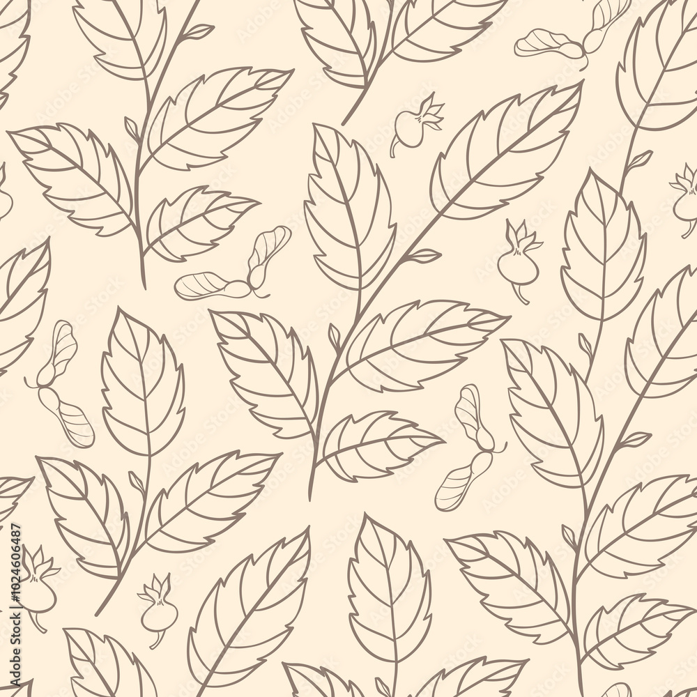 Seamless pattern with elm branches Seamless pattern with elm branches