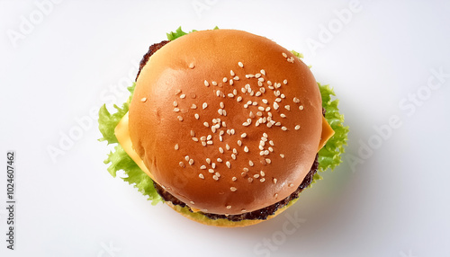 Wallpaper Mural Burger isolated on a white background Torontodigital.ca