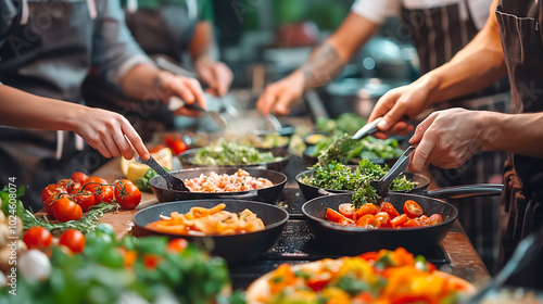 Diverse People Cooking Traditional Dishes 