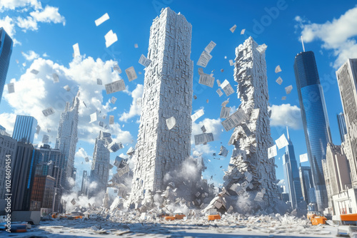 Skyscraper Demolition Scene