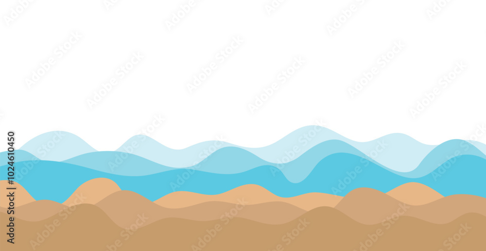 Blue Sea Wave Lines Pattern Background. Banner. Wallpaper. Vector Illustration Blue Sea Wave Lines Pattern Background. Banner. Wallpaper. Vector Illustration