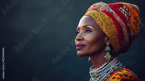 Namibian Woman in Festive Attire for Cultural Events