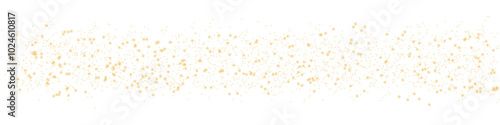Glittering vector dust on a transparent background. Gold sparkling lights. Christmas Holiday glow particle. Magic star effect. Shine background. Festive party design.