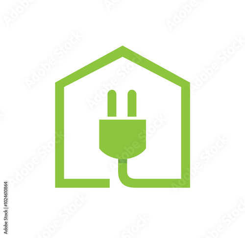 Electric Plus House Logo Vector Icon Design Symbol photo