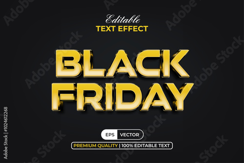 Yellow Black Friday Editable Text Effect Style. 