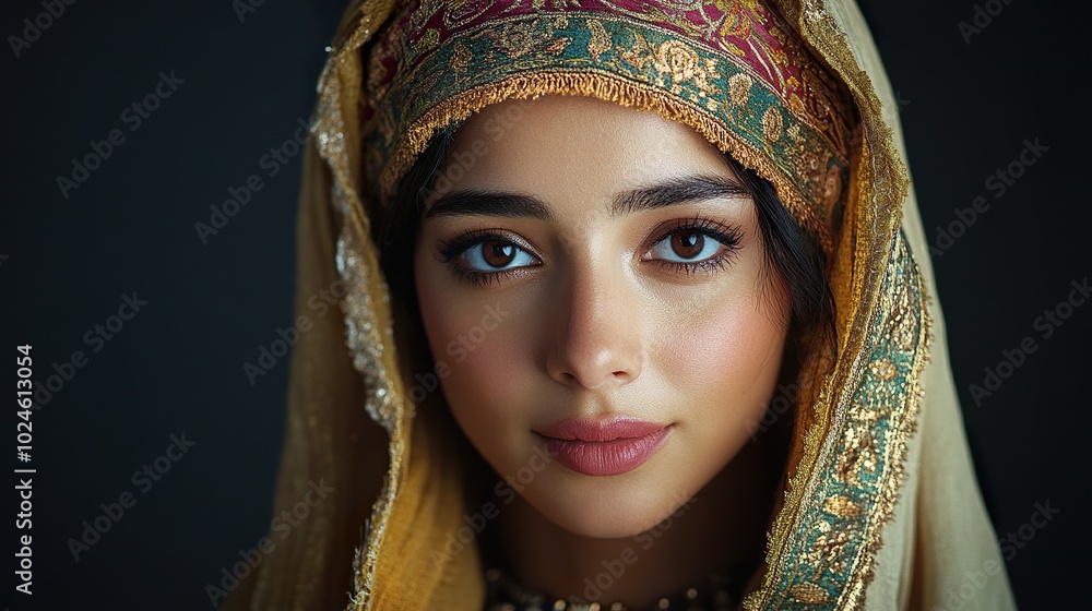 Omani Woman in Festive Attire, Cultural Celebration Omani Woman in Festive Attire, Cultural Celebration