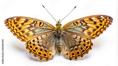 Silver washed fritillary butterfly isolated on white background photo