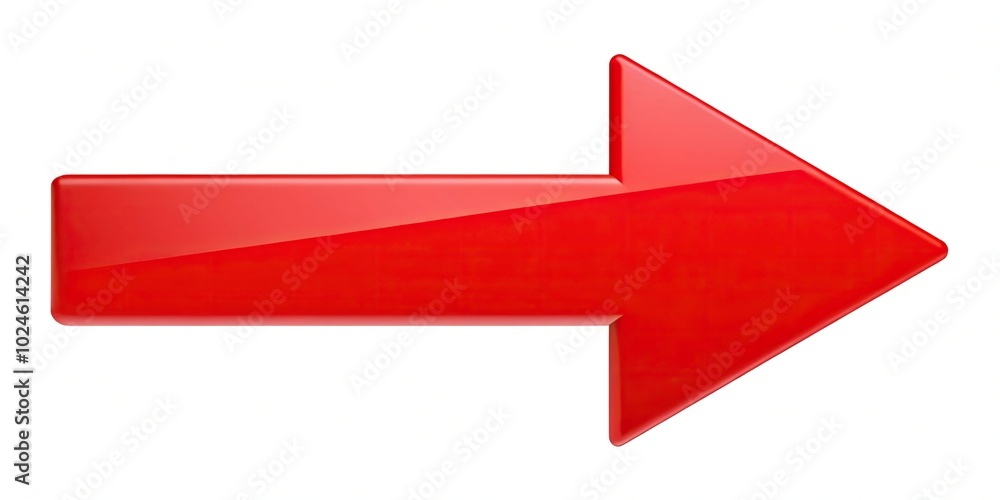 Simple red arrow on white background Simple red arrow on white background