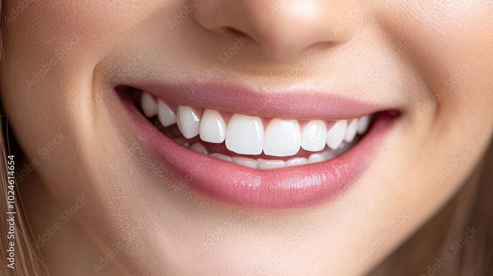 a close-up of a radiant smile with perfectly white teeth and natural pink lips. a close-up of a radiant smile with perfectly white teeth and natural pink lips.
