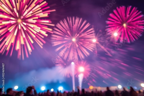 Frozen Fireworks A slow shutter speed shot of fireworks creating photo