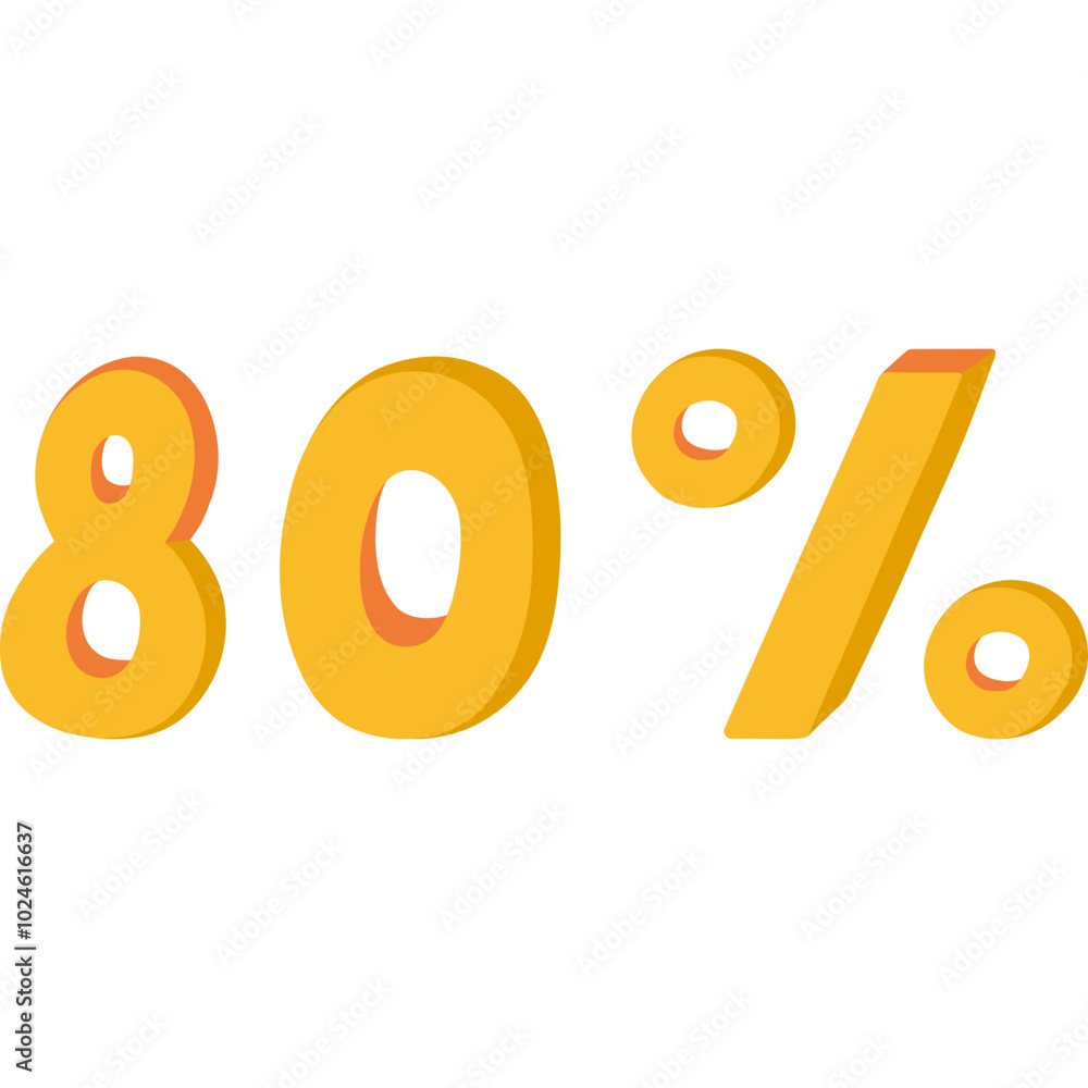 Cute hand drawn three-dimensional lettering of 80 percent sale. 3d letters for big discount for business, offline store, internet sale isolated on background. Minus eighty percent price off clipart. Cute hand drawn three-dimensional lettering of 80 percent sale. 3d letters for big discount for business, offline store, internet sale isolated on background. Minus eighty percent price off clipart.