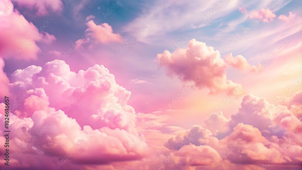 Sky and clouds in pink pastel colors whimsical looking Tilted Angle Sky and clouds in pink pastel colors whimsical looking Tilted Angle