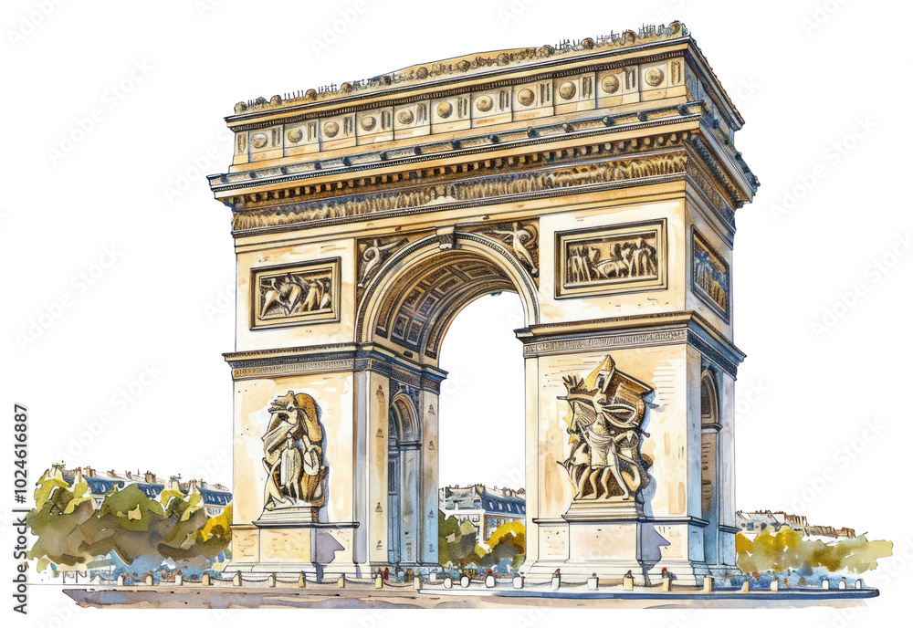 Fototapeta premium PNG Arc de triomphe architecture building landmark.