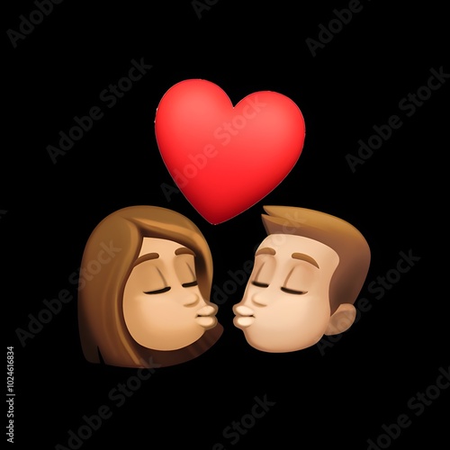 Kissing Couple Emoji 2 